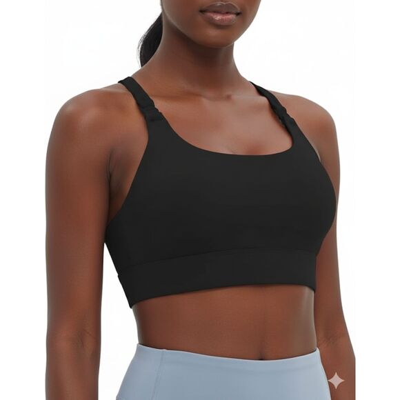 Racerback Front Clip Nursing Bra Black Medium - Picture 1 of 4